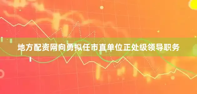 地方配资网向勇拟任市直单位正处级领导职务